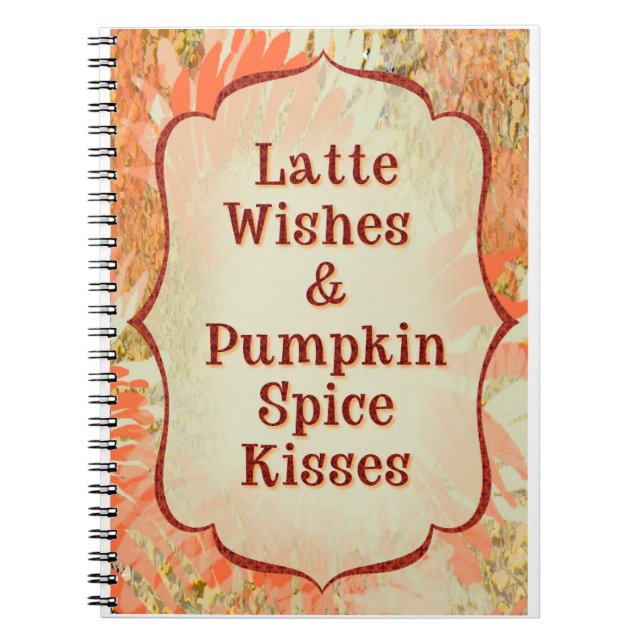 Pumpkin Spice Kisses - Hösthälsningskort Anteckningsbok (Framsidan)