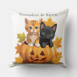 Pumpkin & Spice Kittens Dekorativ kudde