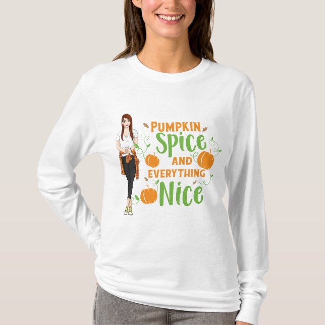 Pumpkin Spice Långärmad T Shirt (Framsida)