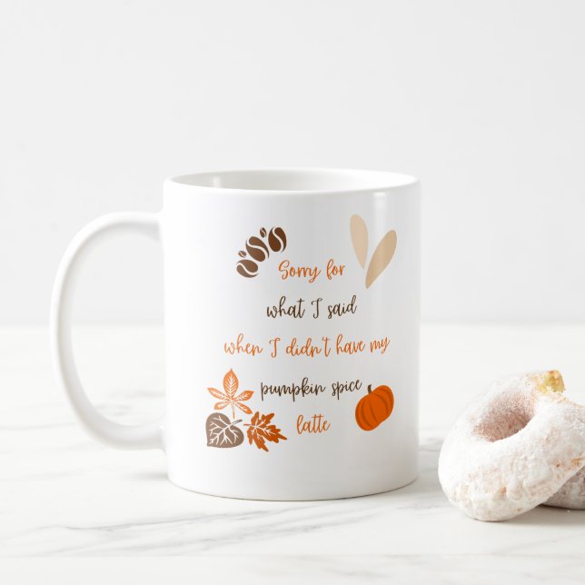 Pumpkin Spice Latte Autumn Funny Quote Cute Gift Kaffemugg (Med munk)