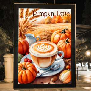 Pumpkin Spice Latte Autumn Wall Décor Poster