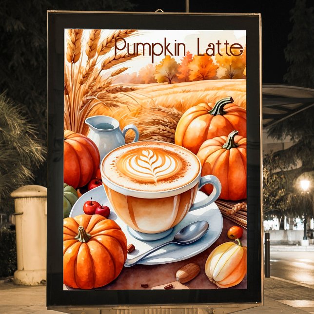 Pumpkin Spice Latte Autumn Wall Décor Poster (Skapare uppladdad)