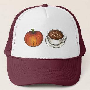 Pumpkin Spice Latte Coffee Kopp - höstfälla Keps