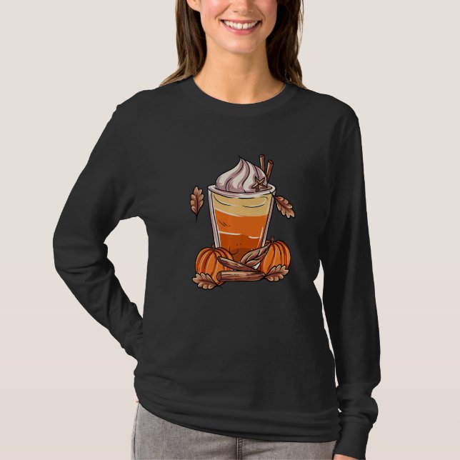 Pumpkin Spice Latte Coffee T Shirt (Framsida)