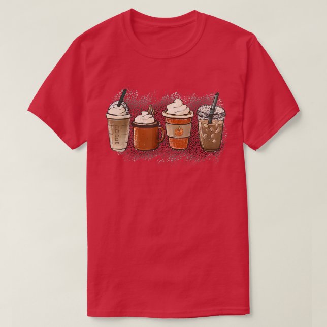 Pumpkin Spice Latte Fall Coffee Warm Mysigt Höst S T Shirt (Design framsida)