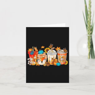 Pumpkin Spice Latte Fall Mysigt Coffee Retro Höger Kort