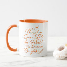 Pumpkin Spice Latte Fall Orange White