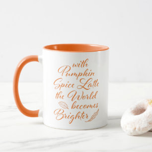 Pumpkin Spice Latte Fall Orange White Mugg
