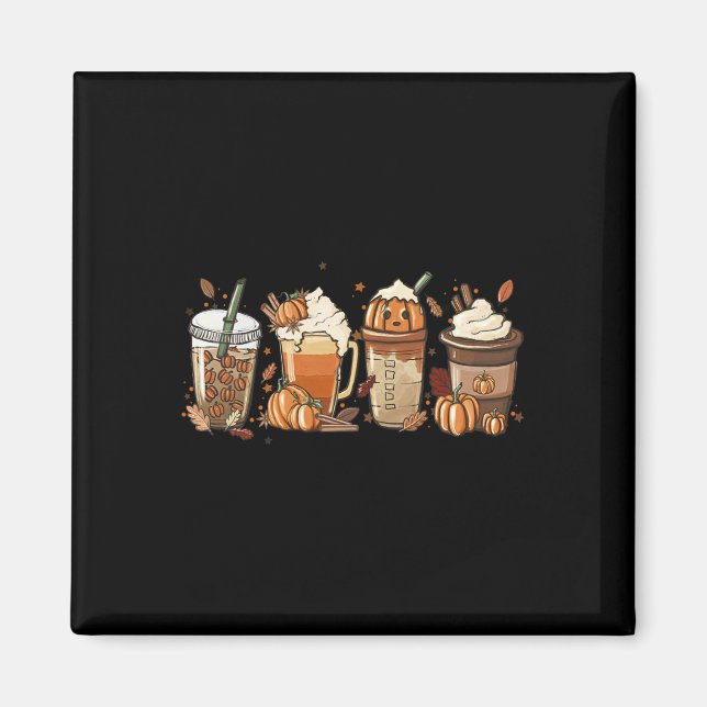 Pumpkin Spice Latte Fall Psl Fall Coffee Pumpkin C Magnet (Framsidan)