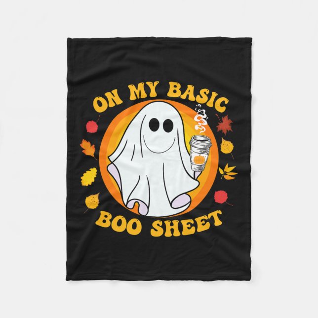 Pumpkin Spice Latte Fall Vibe Halloween Roligt Bas Fleecefilt (Framsidan)