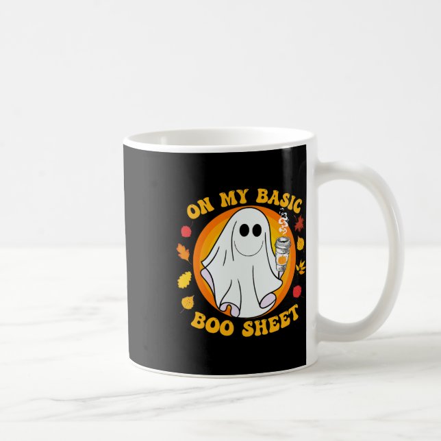 Pumpkin Spice Latte Fall Vibe Halloween Roligt Bas Kaffemugg (Höger)