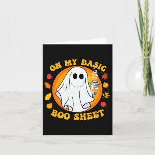 Pumpkin Spice Latte Fall Vibe Halloween Roligt Bas Kort