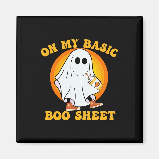 Pumpkin Spice Latte Fall Vibe Halloween Roligt Bas Magnet (Framsidan)