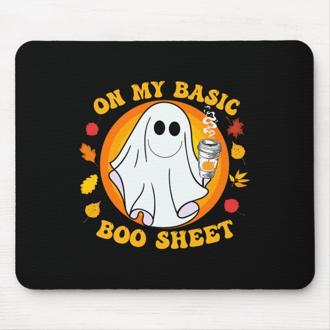 Pumpkin Spice Latte Fall Vibe Halloween Roligt Bas Musmatta (Framsidan)