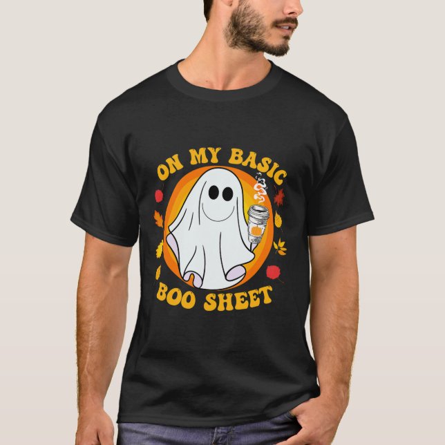 Pumpkin Spice Latte Fall Vibe Halloween Roligt Bas T Shirt (Framsida)