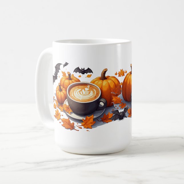 Pumpkin Spice Latte i Jack O Lantern-mugg 🦇 Kaffemugg (Framsida vänster)