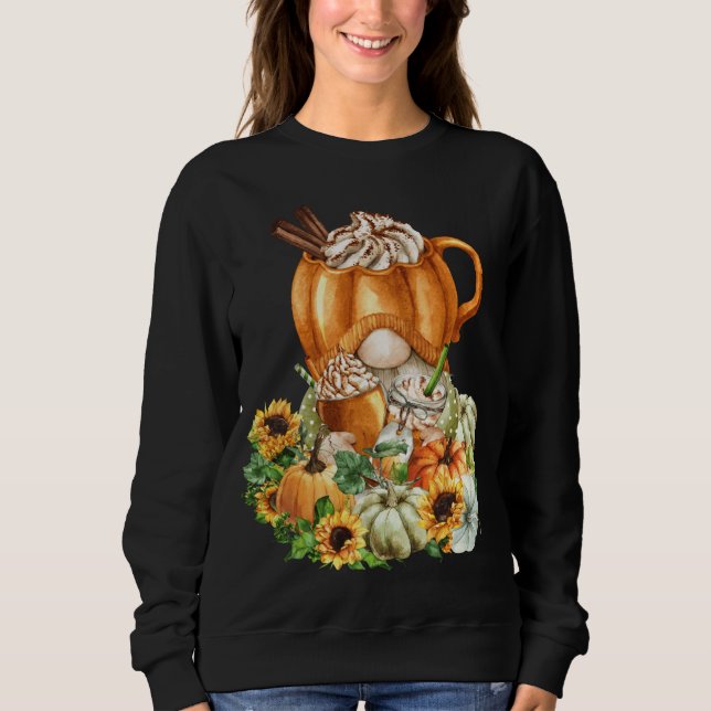 Pumpkin Spice Latte Löv Cute Gnomes - Lycklig Fal T Shirt (Framsida)