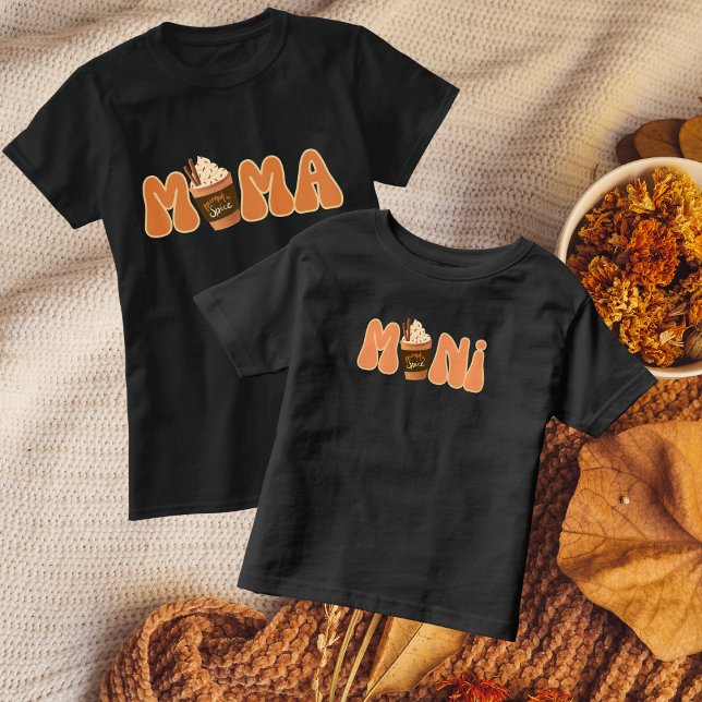Pumpkin Spice Latte Mamma och Mini Fall Matching T Shirt (Skapare uppladdad)