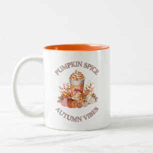 Pumpkin Spice Latte Mysigt Autumn Fall Pumpkin Sea Två-Tonad Mugg