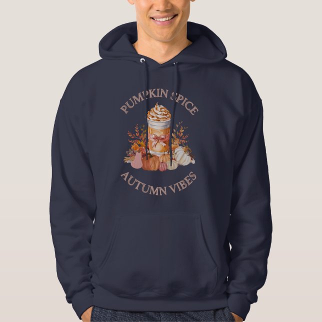 Pumpkin Spice Latte Mysigt Autumn Fall pumpor Seas Hoodie (Framsida)