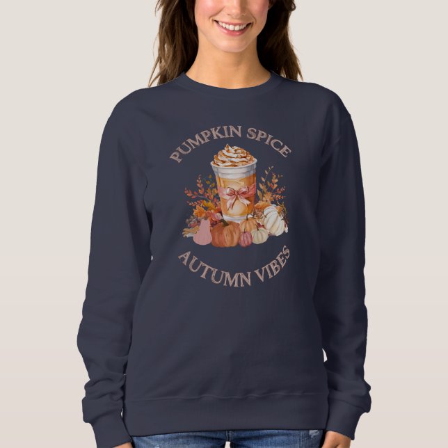 Pumpkin Spice Latte Mysigt Autumn Fall pumpor Seas T Shirt (Framsida)