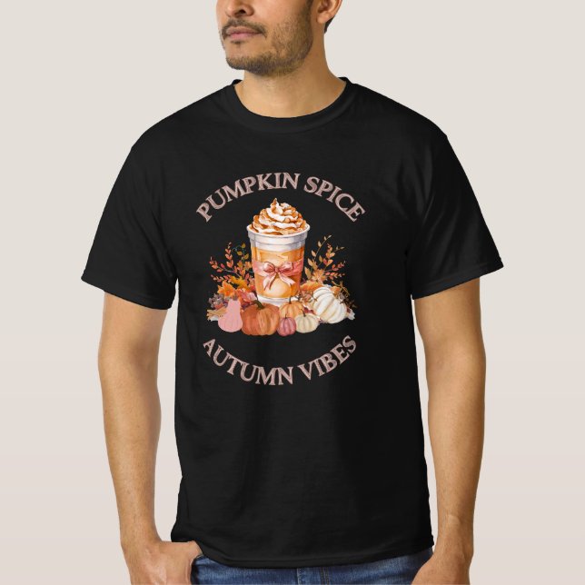 Pumpkin Spice Latte Mysigt Autumn Fall pumpor Seas T Shirt (Framsida)
