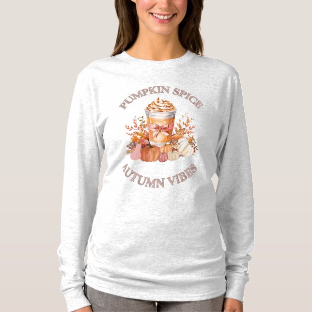 Pumpkin Spice Latte Mysigt Autumn Fall pumpor Seas T Shirt (Framsida)