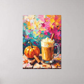 Pumpkin Spice Latte på en färglös bakgrund Canvastryck