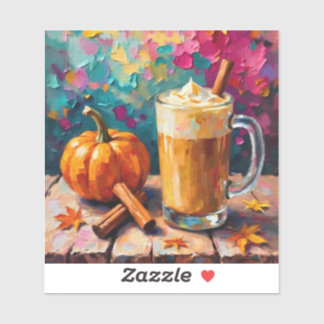 Pumpkin Spice Latte på en färglös bakgrund Klistermärken