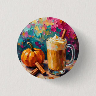 Pumpkin Spice Latte på en färglös bakgrund Knapp
