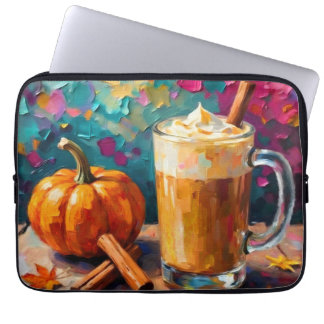 Pumpkin Spice Latte på en färglös bakgrund Laptop Fodral