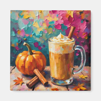 Pumpkin Spice Latte på en färglös bakgrund Magnet
