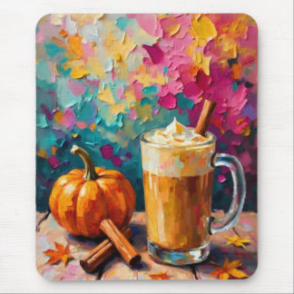 Pumpkin Spice Latte på en färglös bakgrund Musmatta