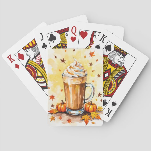 Pumpkin Spice Latte på hösten Casinokort (Baksidan)