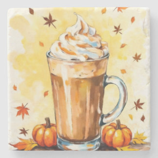 Pumpkin Spice Latte på hösten Stenunderlägg