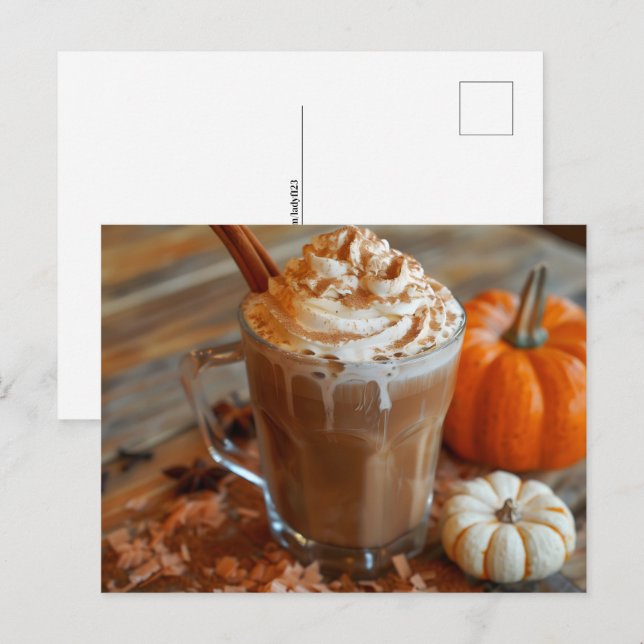 Pumpkin Spice Latte, Postcross Vykort (Fram/baksida)