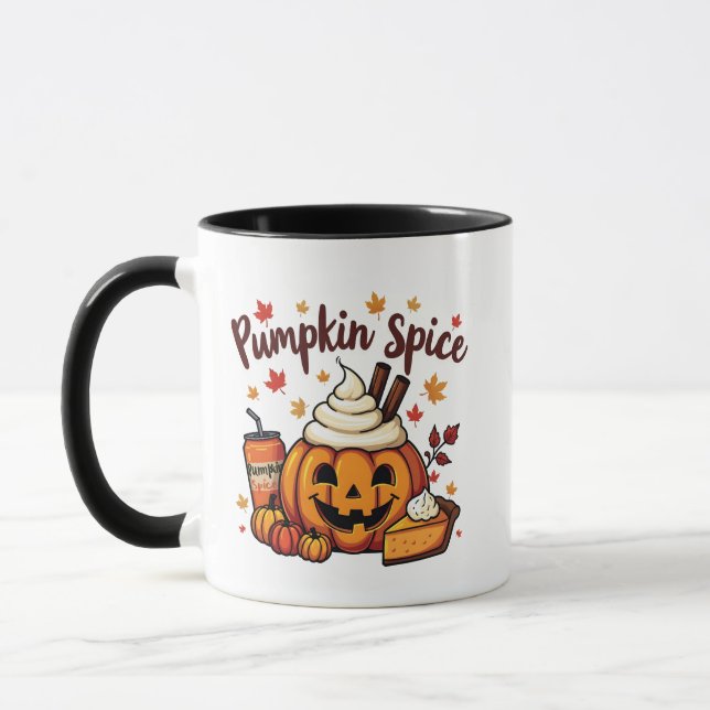 Pumpkin Spice Latte Pumpkin Paj - höstfall Mugg (Vänster)