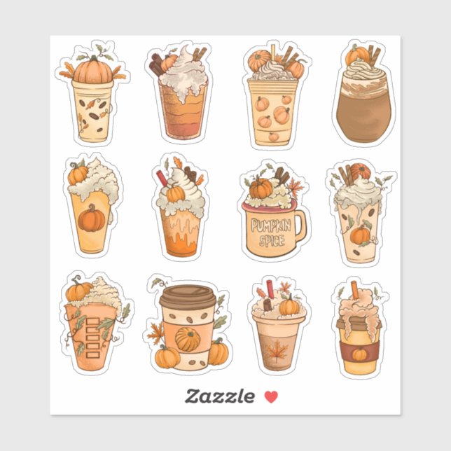 Pumpkin Spice Latte Stickers Pack Klistermärken (Ark)