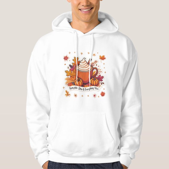 Pumpkin Spice Latte Vibes Mysiga höstkaffe Älskare Hoodie (Framsida)