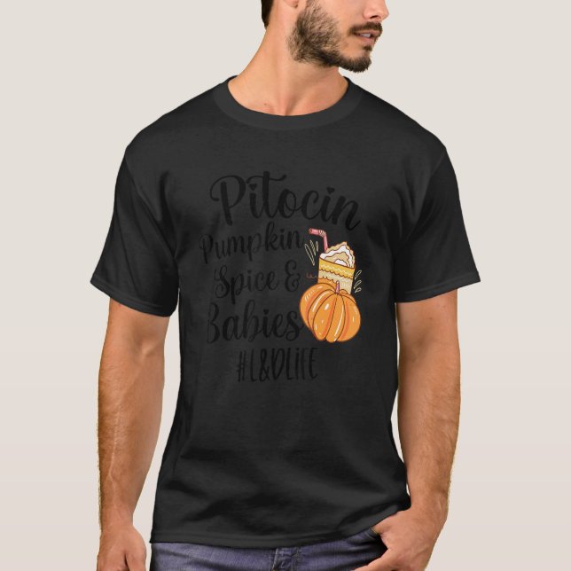 Pumpkin Spice Lattle Labor and Delivery Nurse OBGY T Shirt (Framsida)