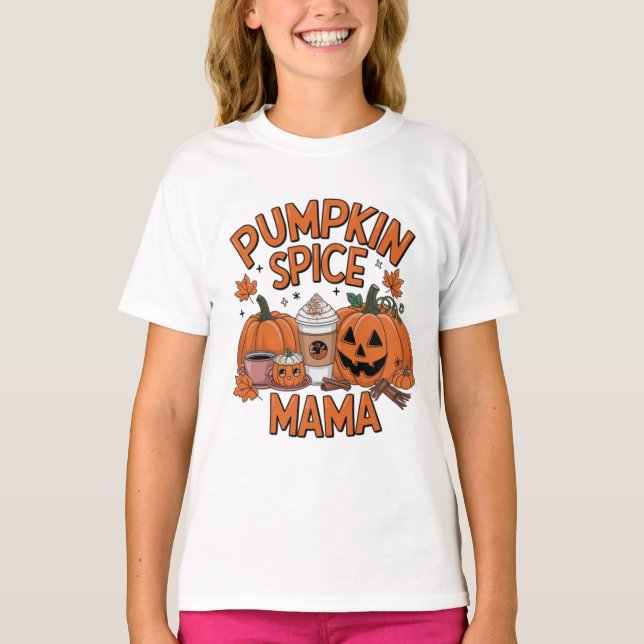 "Pumpkin Spice Mamma - Mysigt Fall Season Graphic" T Shirt (Framsida)