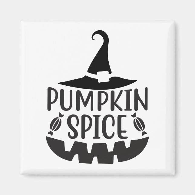 Pumpkin Spice med Jack-O-Lantern Witch Magnet (Framsidan)