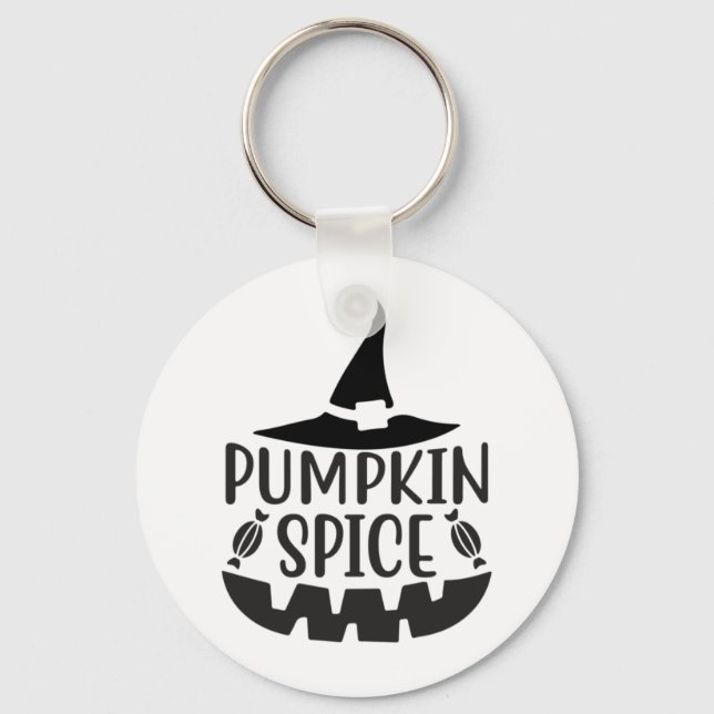 Pumpkin Spice med Jack-O-Lantern Witch Nyckelring (Framsida)