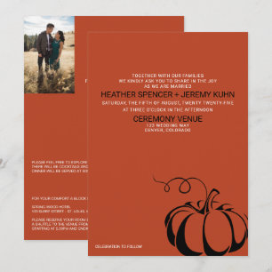 Pumpkin Spice med QR-kod och uppgifter om Bröllop Inbjudningar