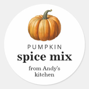 Pumpkin spice mix homemade canninglabel runt klistermärke