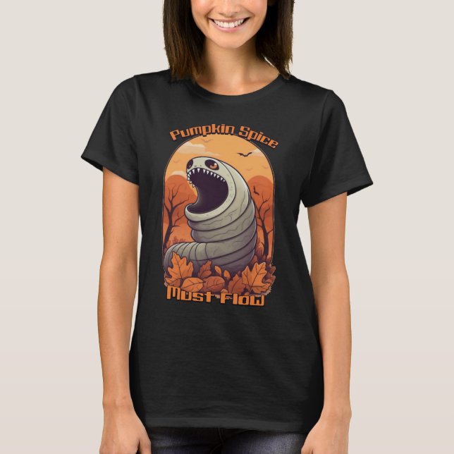 Pumpkin Spice must Flow - Roligt Fall T Shirt (Framsida)