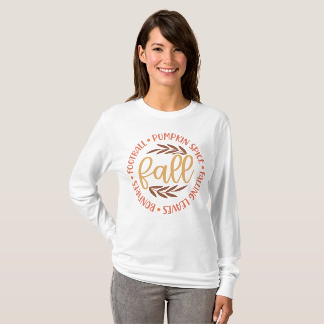 Pumpkin Spice Mysigt Fall T Shirt (Hel framsida)