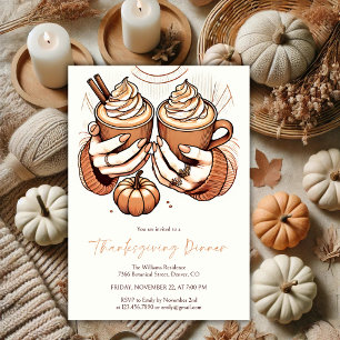 Pumpkin Spice & Mysigt Thanksgiving Middag på höst Inbjudningar