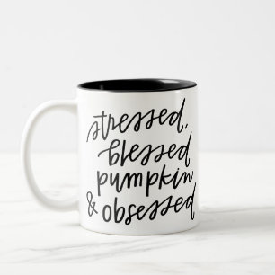 Pumpkin Spice Obssed Fall Gift Två-Tonad Mugg