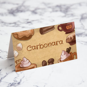 Pumpkin Spice och All Nice Food Label Kort